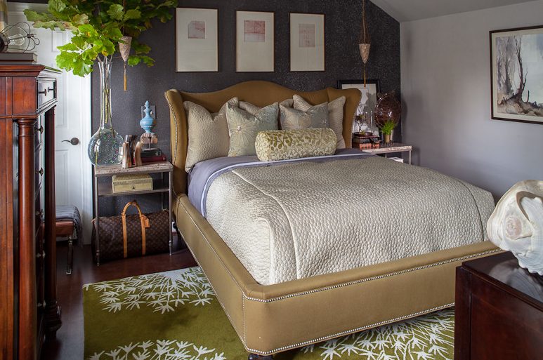 Lake house interior in olive, camel, and slate by Christopher Patrick Interiors