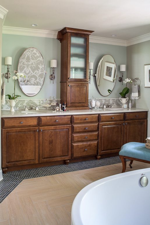 Lake house interior in olive, camel, and slate by Christopher Patrick Interiors